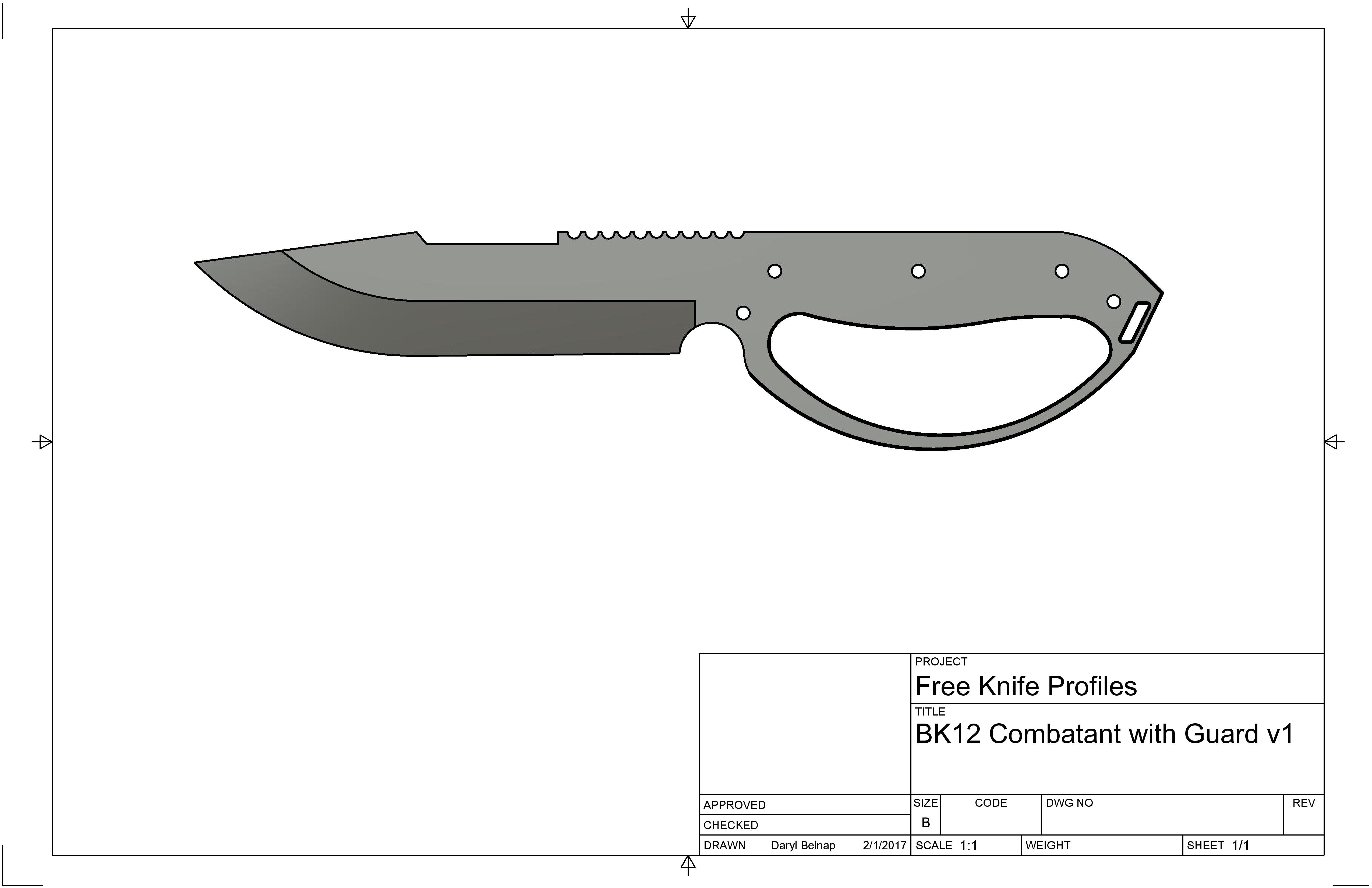 Knife Templates With Dimensions